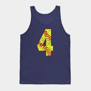 Fastpitch Softball Number 4 #4 Softball Shirt Jersey Uniform Favorite Player Biggest Fan Tank Top